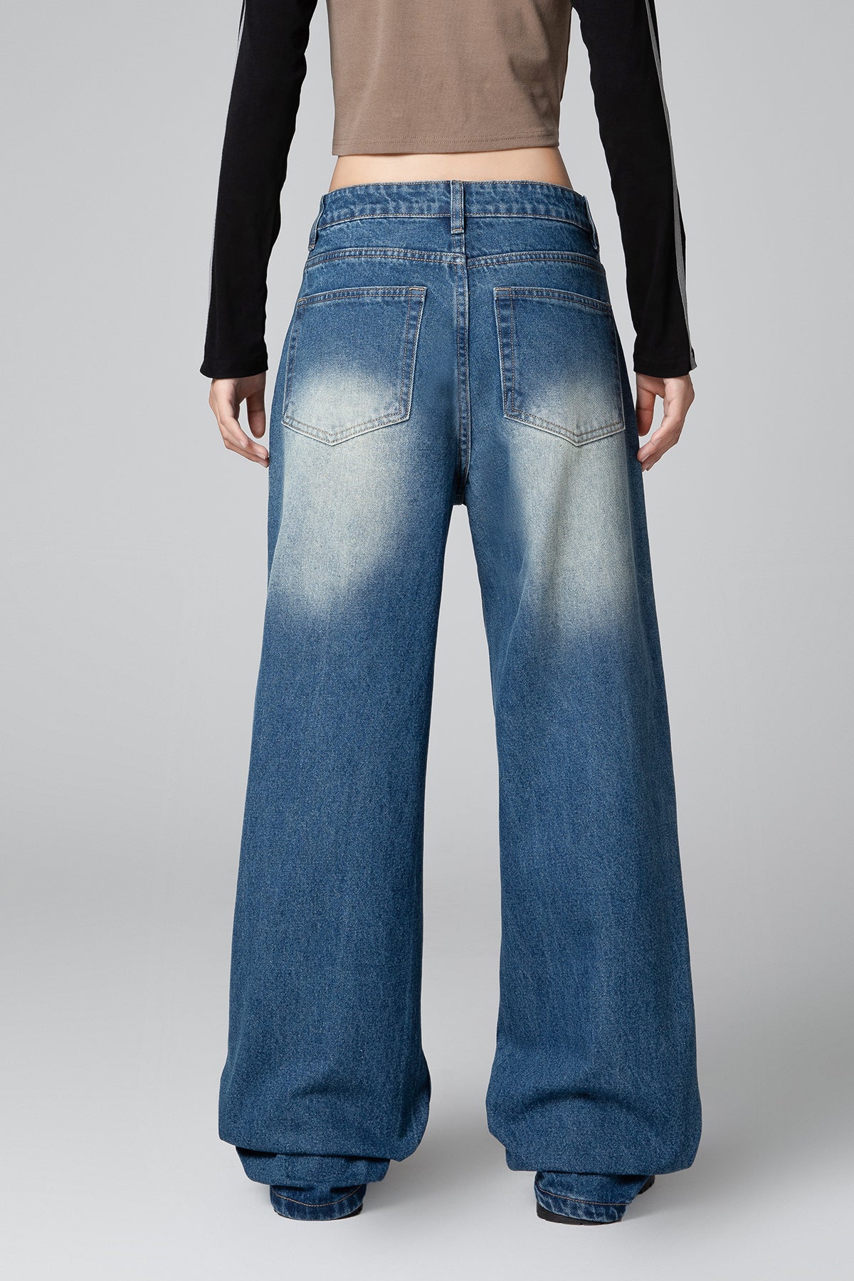 Women’s Blue Straight-Leg Bootcut Jeans - Loose Fit Denim - Sale - S-XL - Macghee