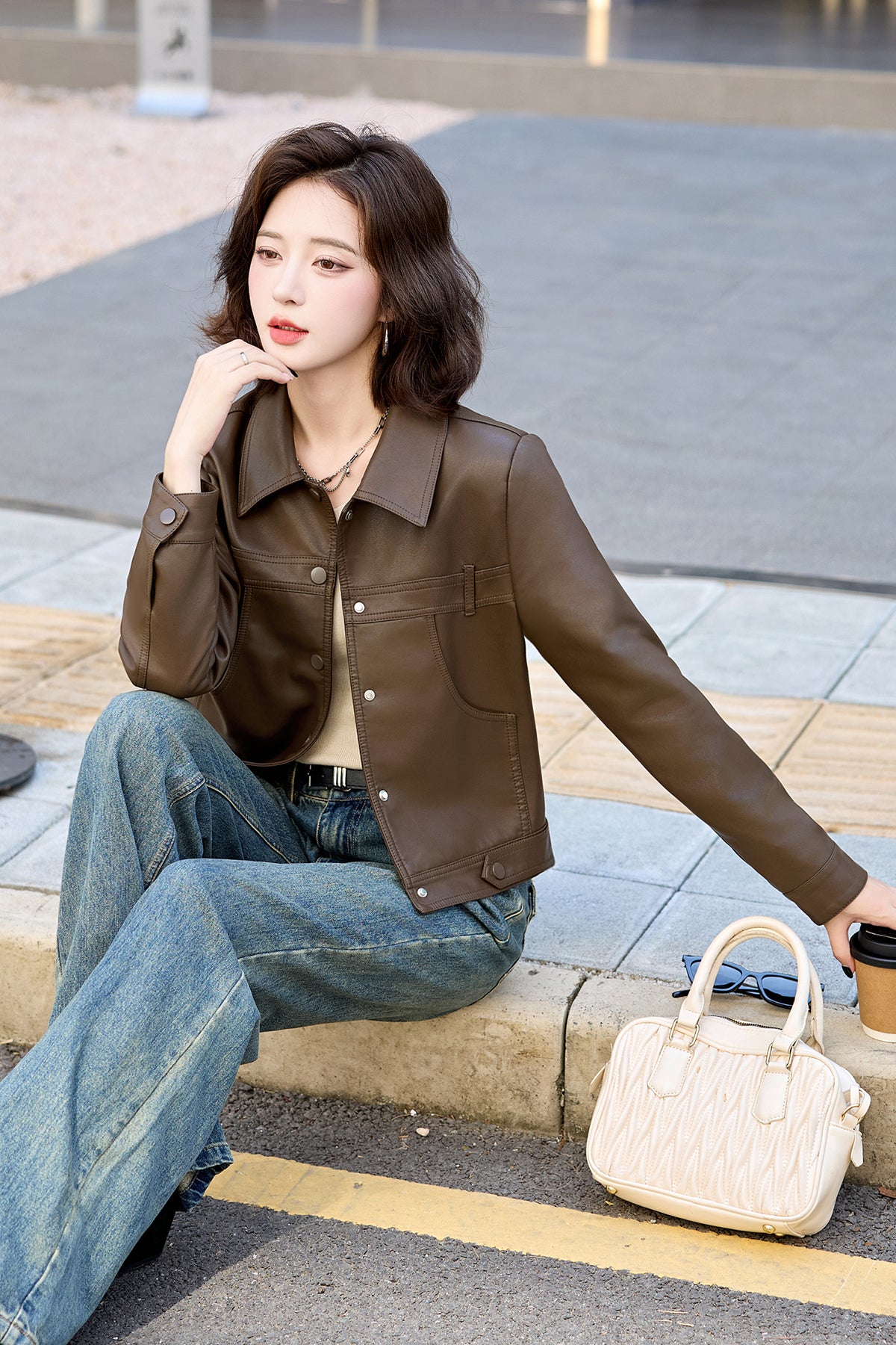 Jacket short vegan leather MX-16617 – Macghee