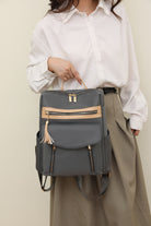 Women's Gray Nylon Laptop Backpack