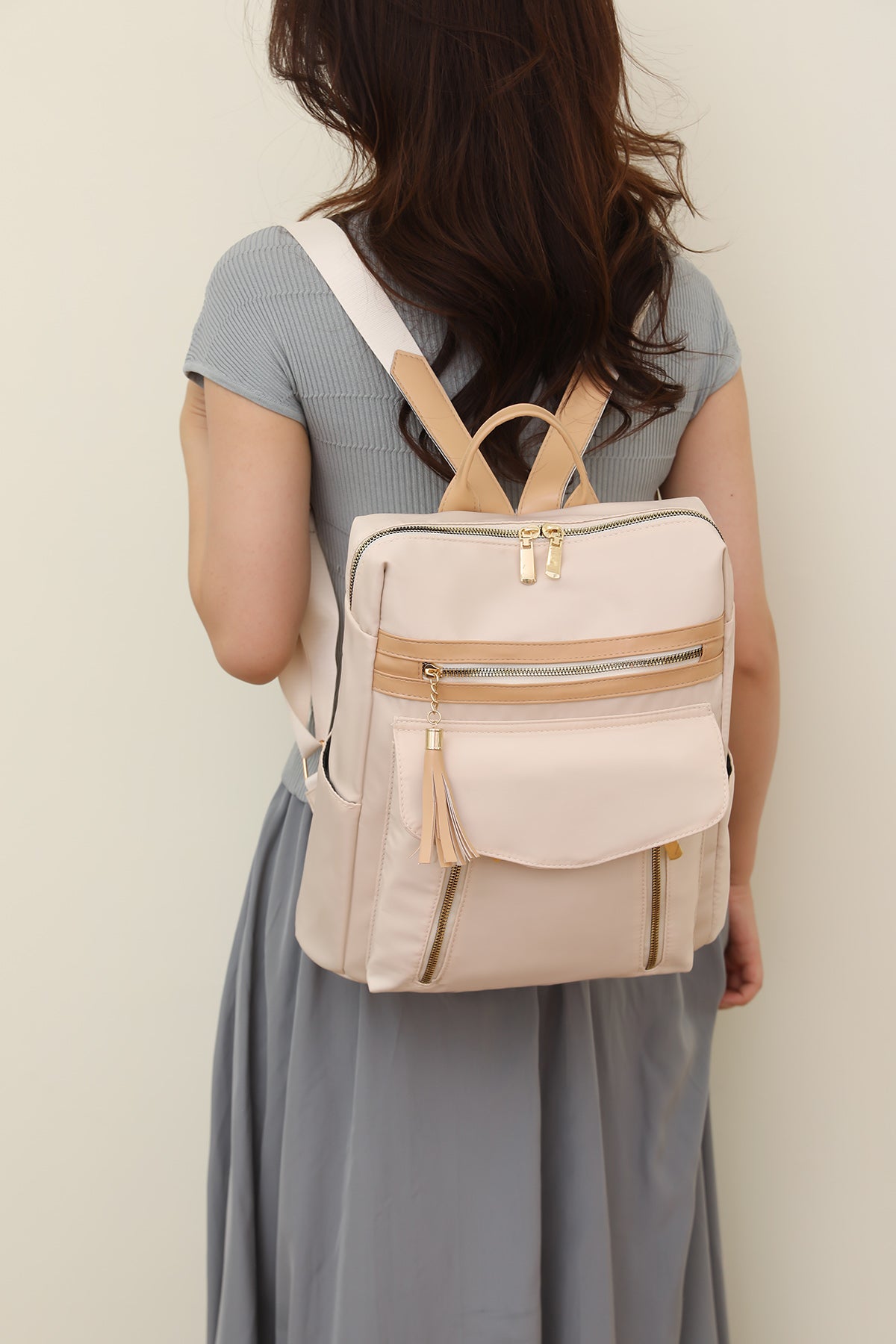 Women's Pink Nylon Laptop Backpack