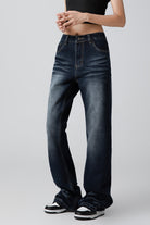 Women’s Pleated Bootcut Jeans - Straight-Leg Loose Fit - Cool Denim - S-XL - Macghee