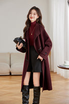 Women's Red Statement Button Wool Coat Bold and Stylish Winter Outerwear