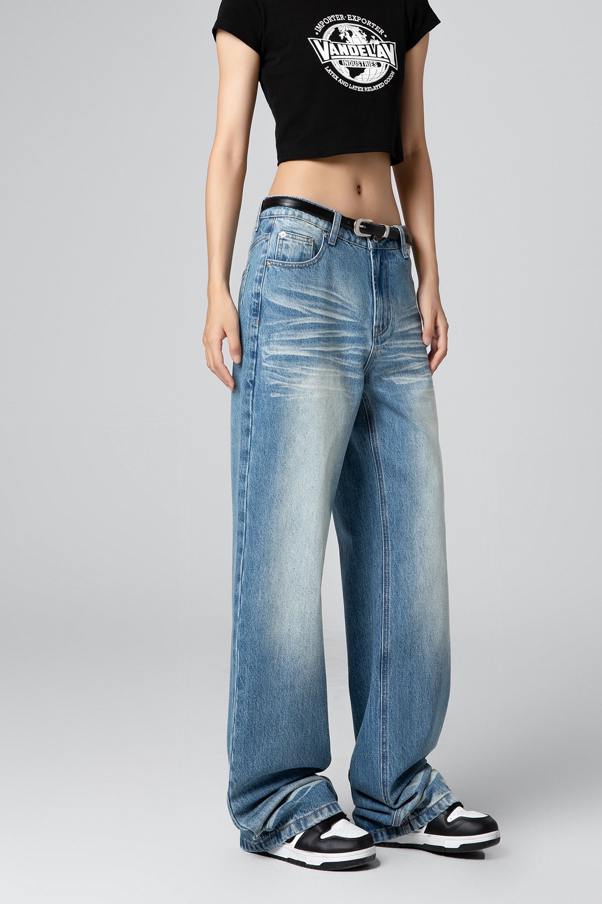 Women’s Vintage Washed Wide Leg Bootcut Jeans - Casual Style - S-XL - Macghee