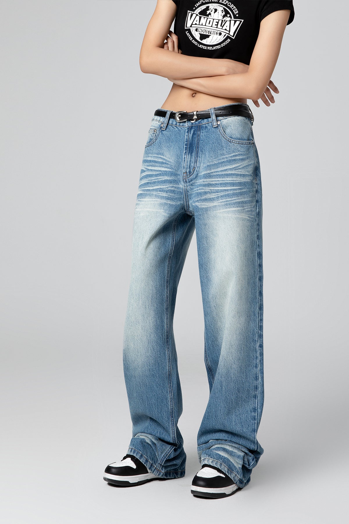 Women’s Vintage Washed Wide Leg Bootcut Jeans - Timeless Denim Fit - S-XL - Macghee