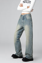 Women’s Nostalgic Washed High Waist Wide Leg Jeans - Relaxed Fit - S-XL - Macghee