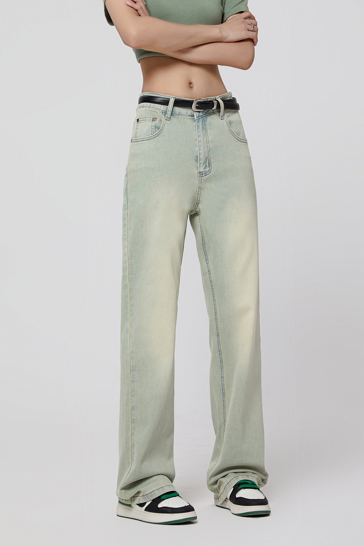 Yellow Mud Loose Straight-Leg Flared Stretch Jeans - Barrel Jeans Design - S-XL - Macghee