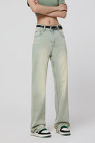 Yellow Mud Loose Straight-Leg Flared Stretch Jeans - Barrel Jeans Design - S-XL - Macghee