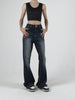 Pleated Straight-Leg Loose Bootcut Jeans BC735